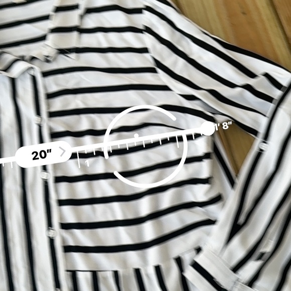 C. EST 1946 Button up Striped Black and White Women's Top XL - Picture 3 of 4